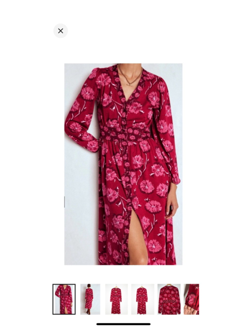 Women's Boden Natalia Long Sleeve Tea Dress Red Delicate Carnation Size 12 Pink